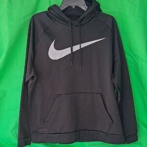 Nike Black Hoodie with Silver Swoosh Logo